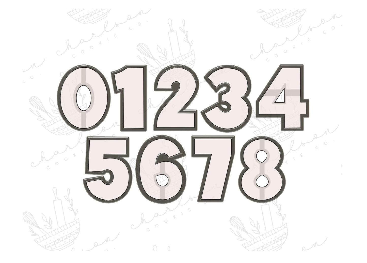 Numbers 3.5" set cookie cutter