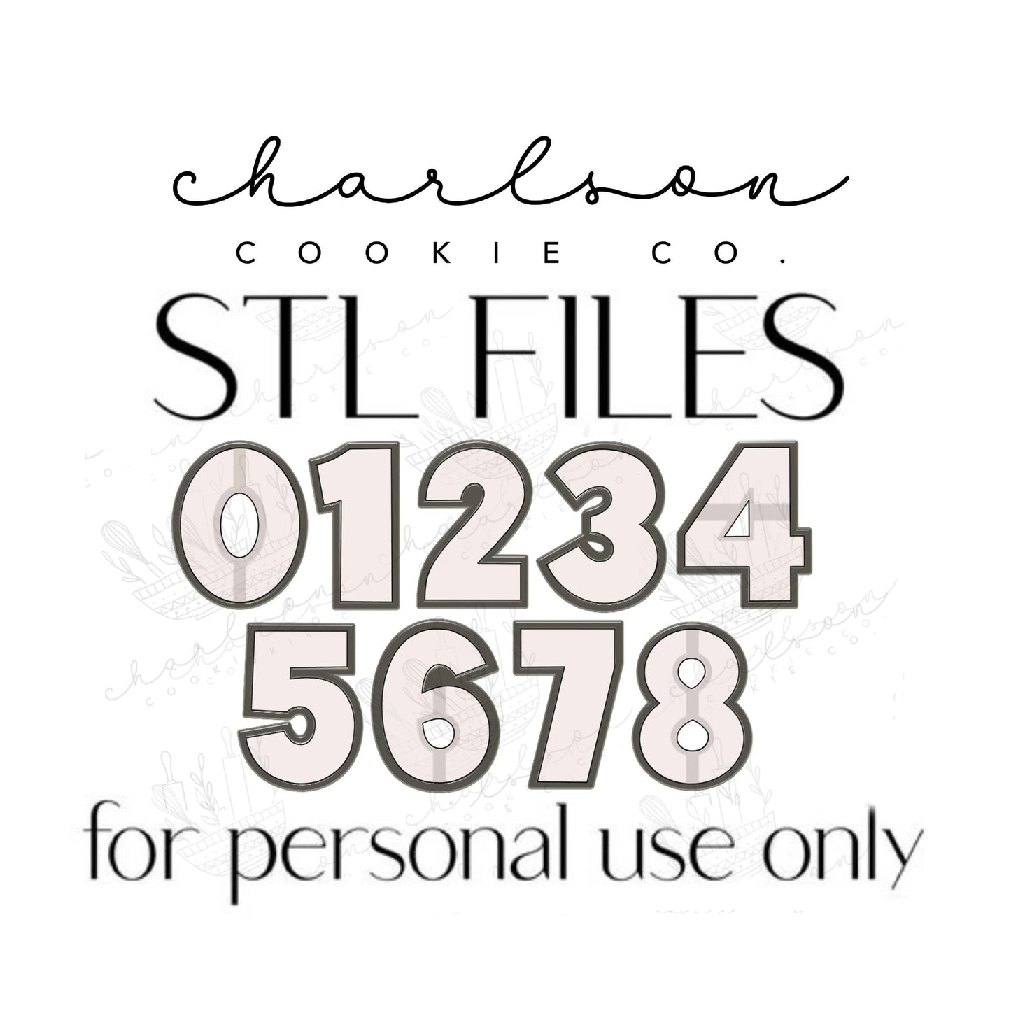 STL files / Numbers with cut outs / digital files - personal use only
