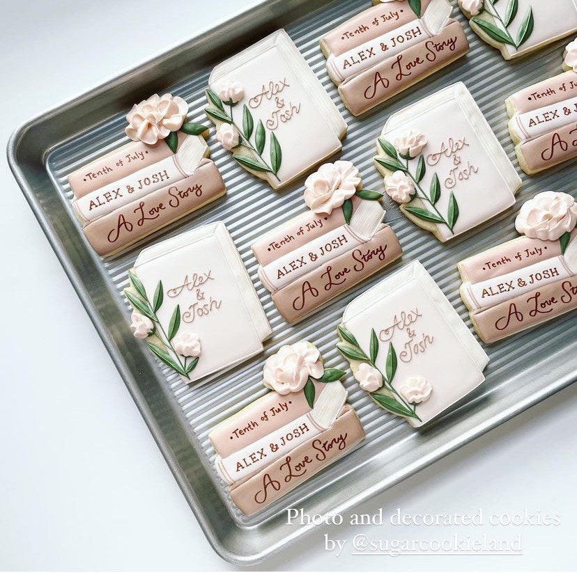 Book with greenery / floral cookie cutter
