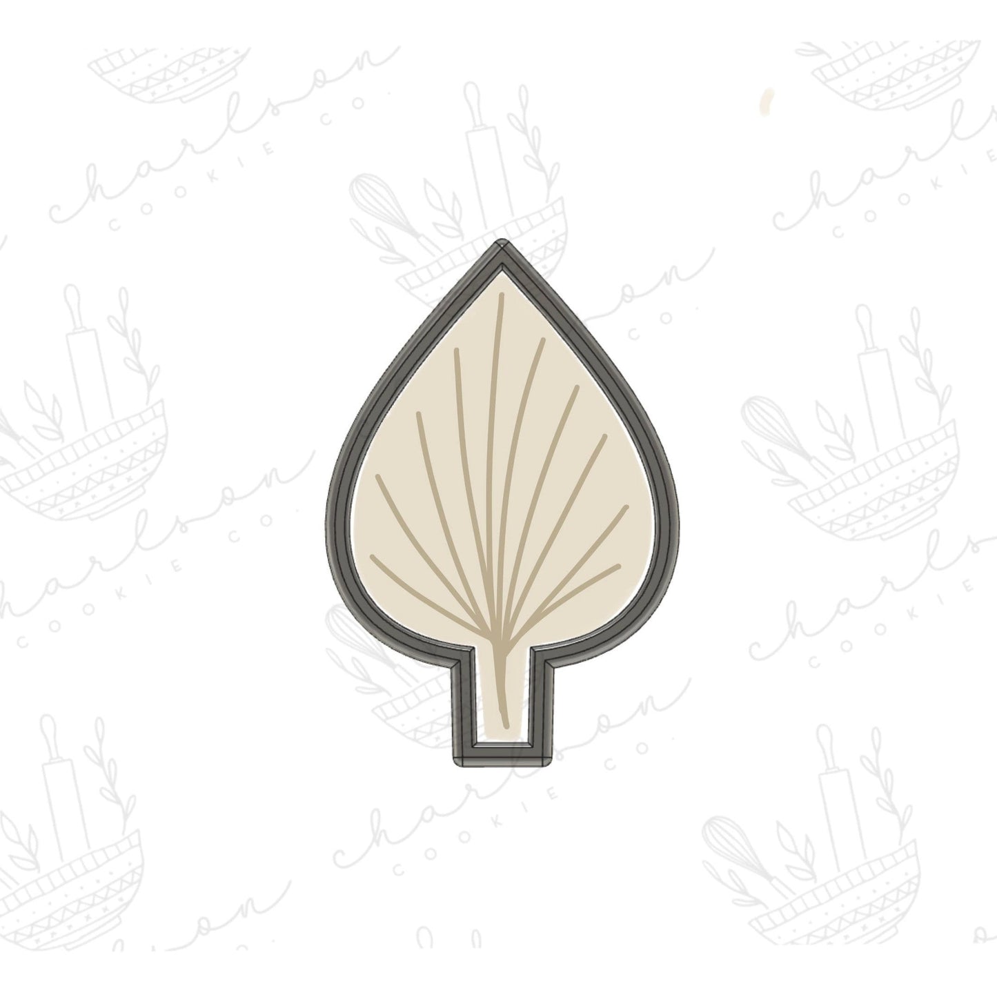 Dried palm leaf cookie cutter