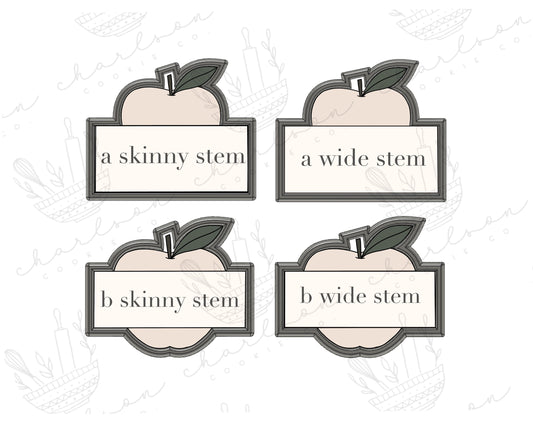 Apple banner plaque cookie cutter