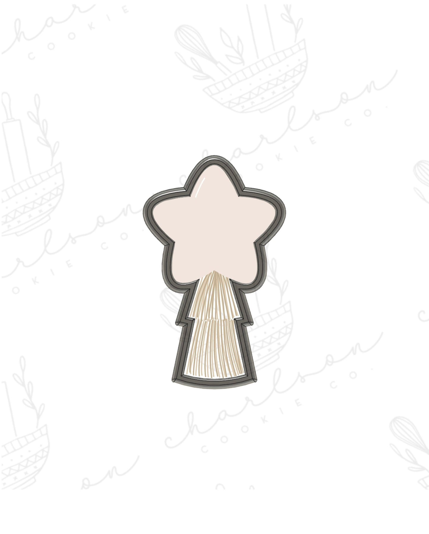 Star balloon with tassels cookie cutter