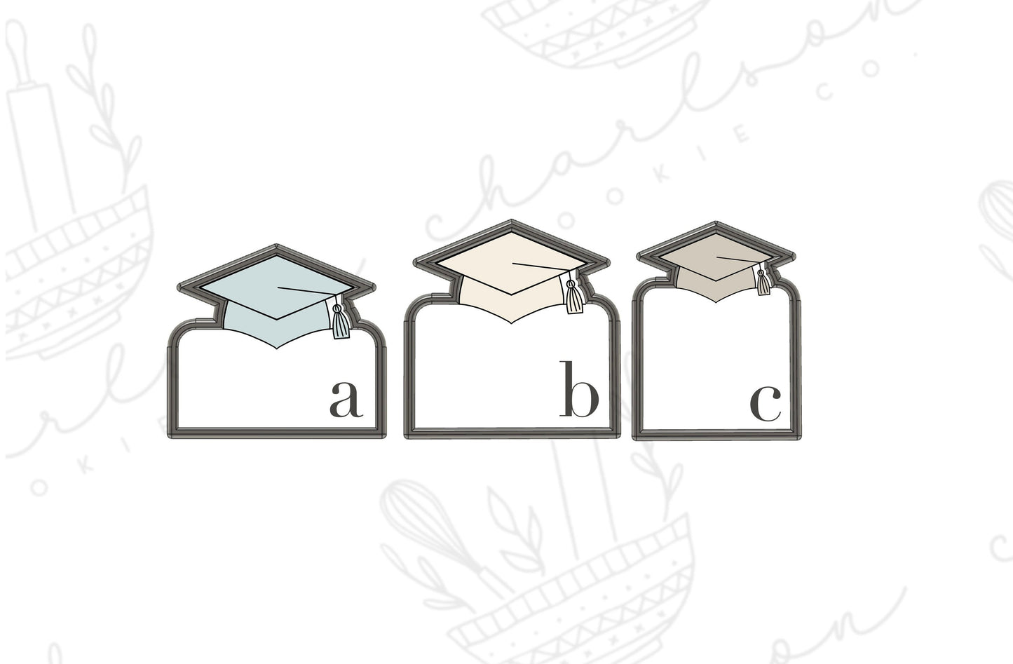 Graduation cap with banner cookie cutter