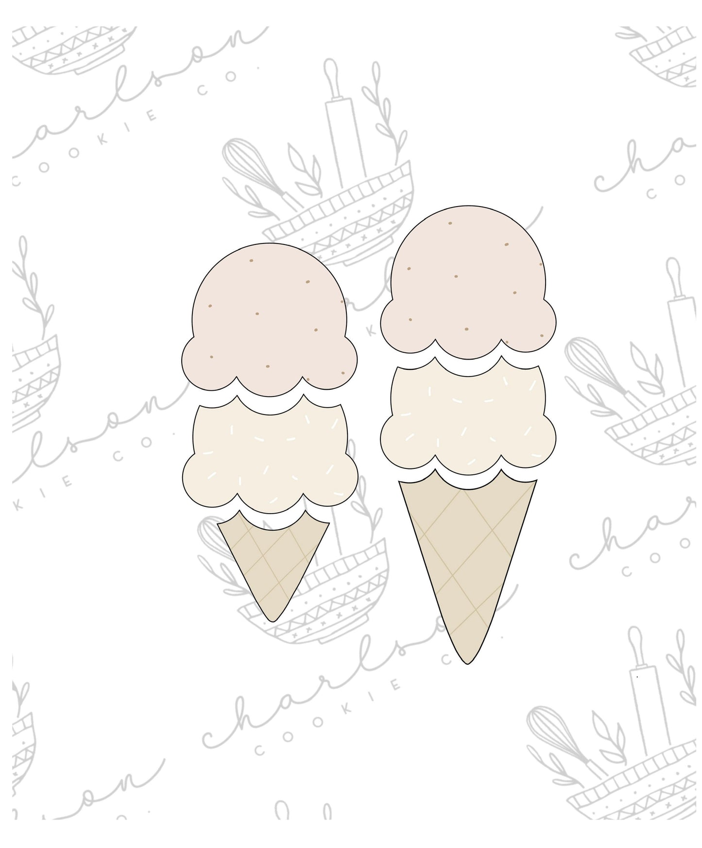 Build your own ice cream set no. 2 (3pc) cookie cutters set