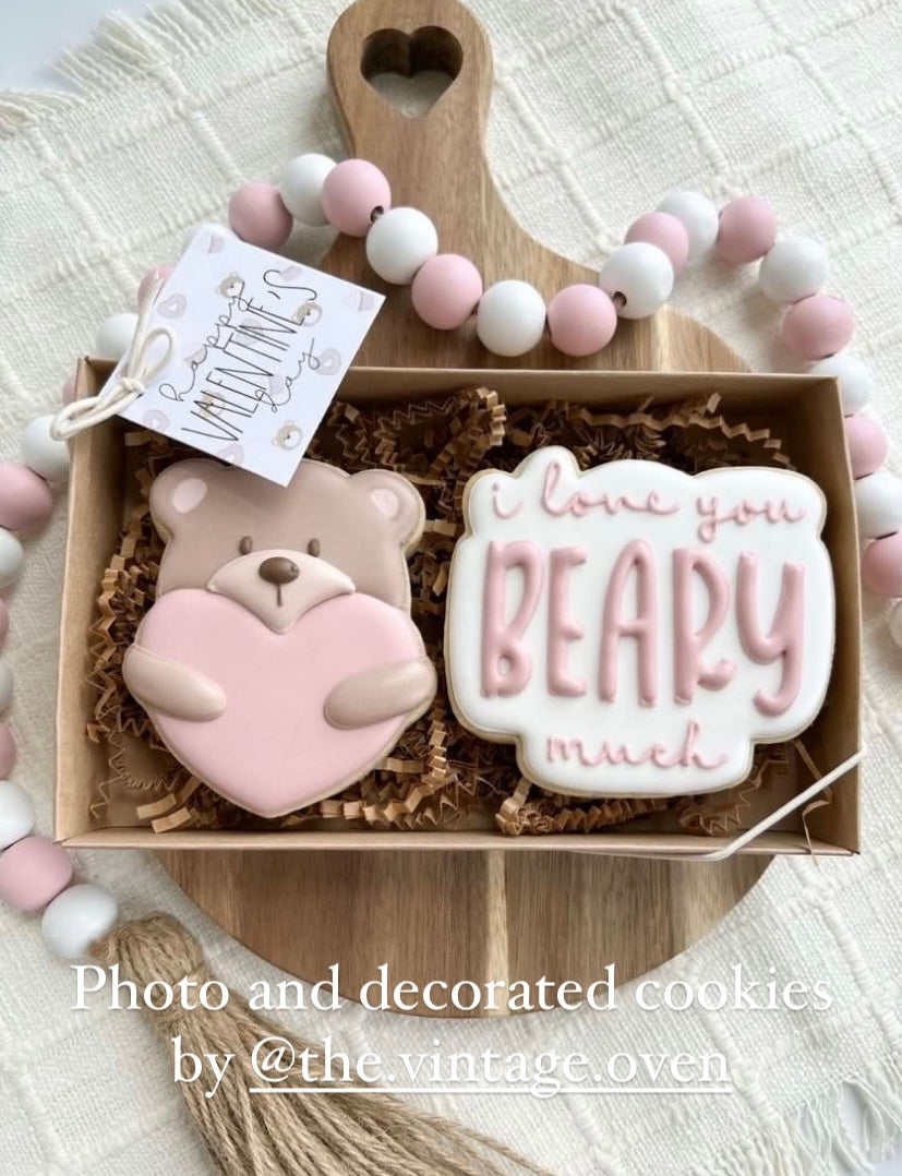 I love you beary much set A cookie cutters