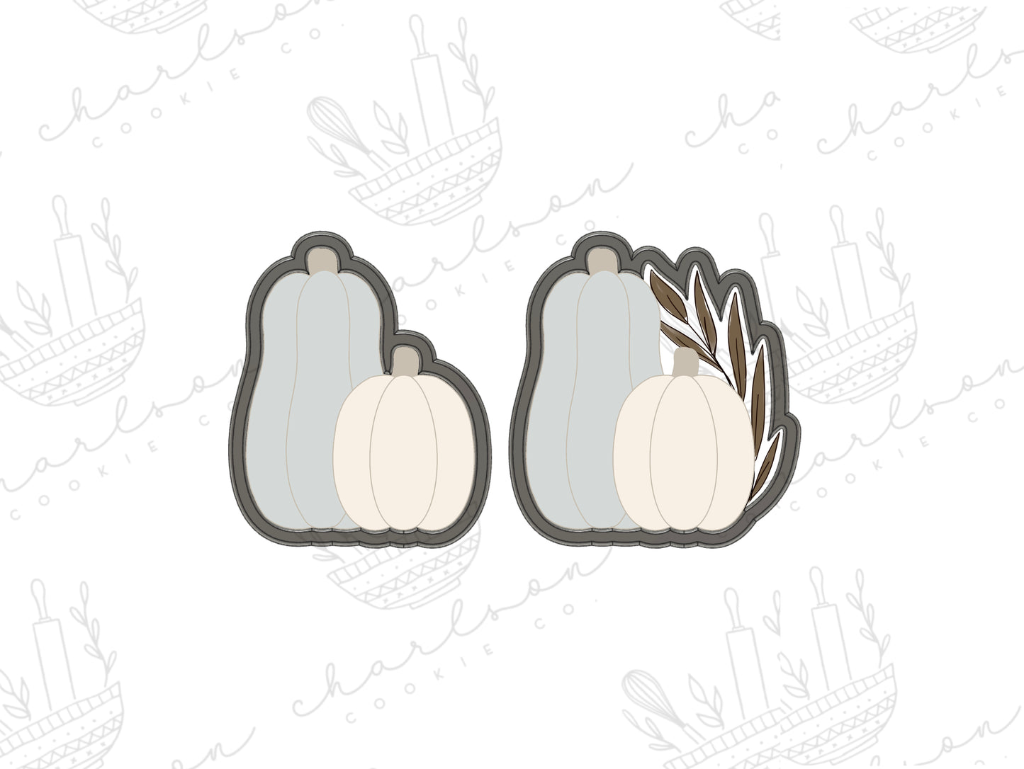 Two pumpkins cookie cutter