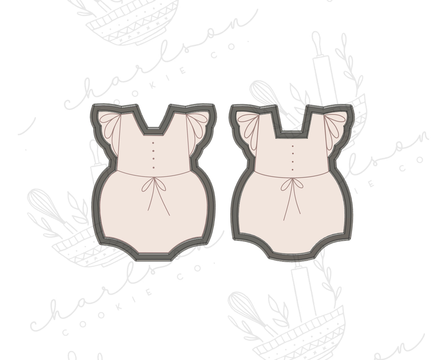 Baby ruffle no. 1 cookie cutter