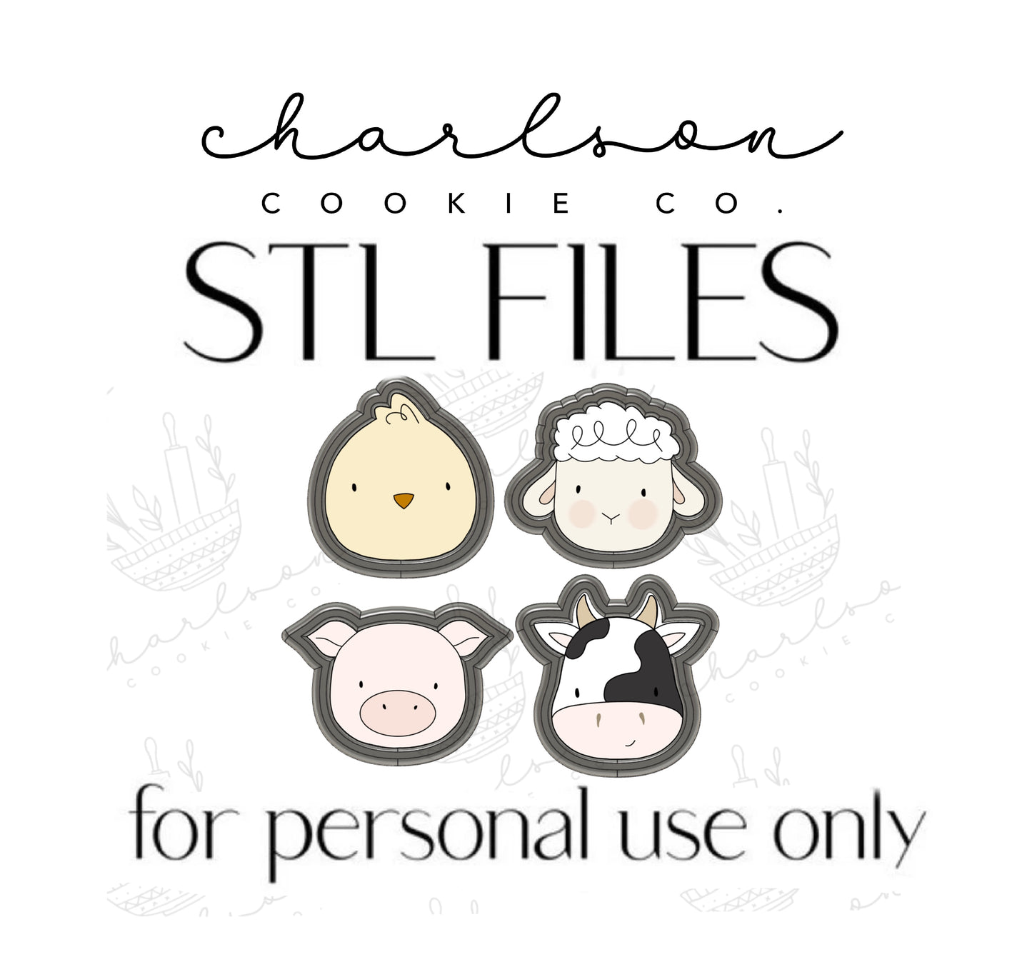 STL files / 4pc mini farm cutter set / digital files - personal use only