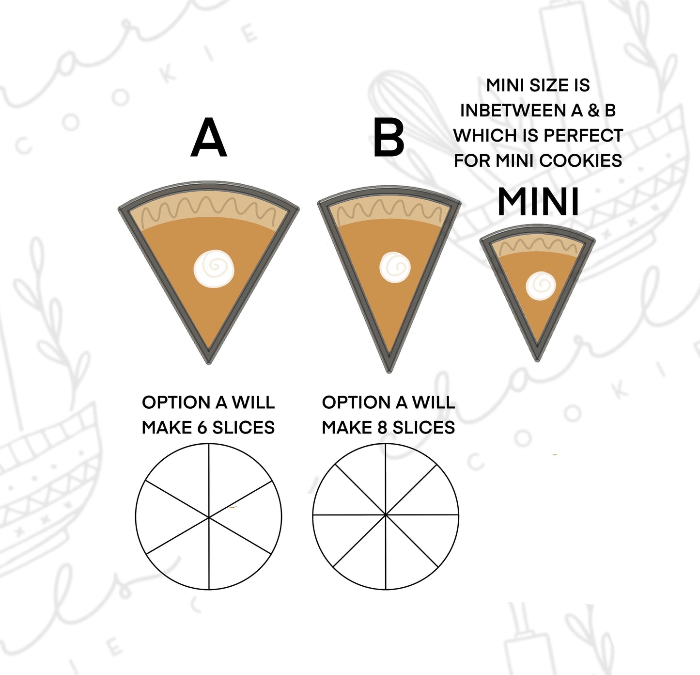 Pie slices cookie cutter