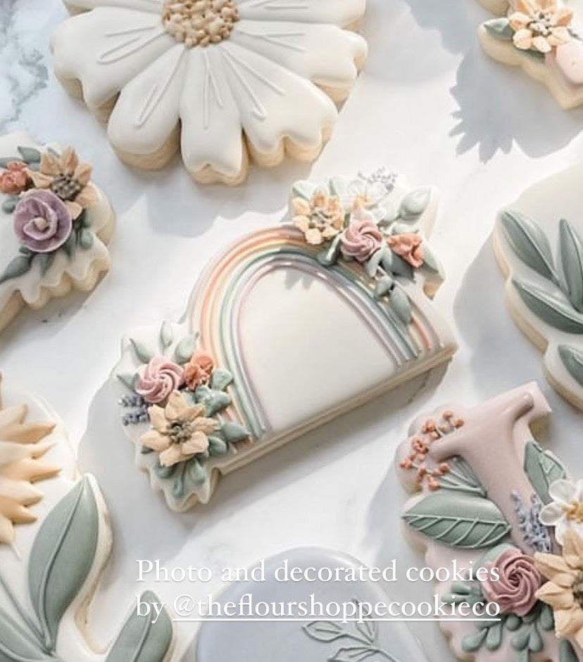 Rainbow with floral no. 1 cookie cutter