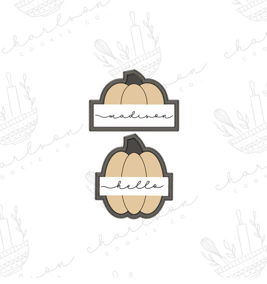 Pumpkin no. 5 with banner cookie cutter