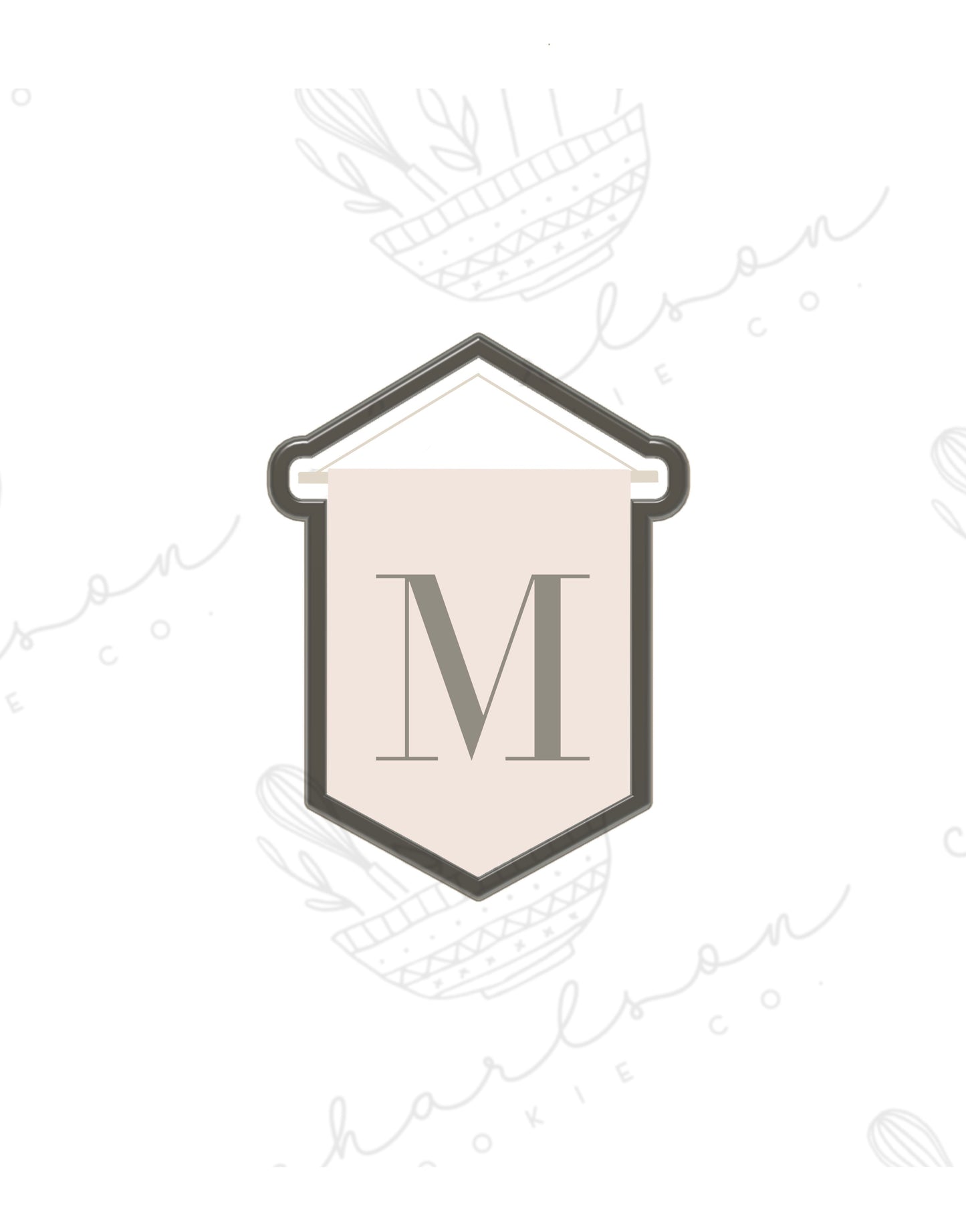 Hanging banner cookie cutter