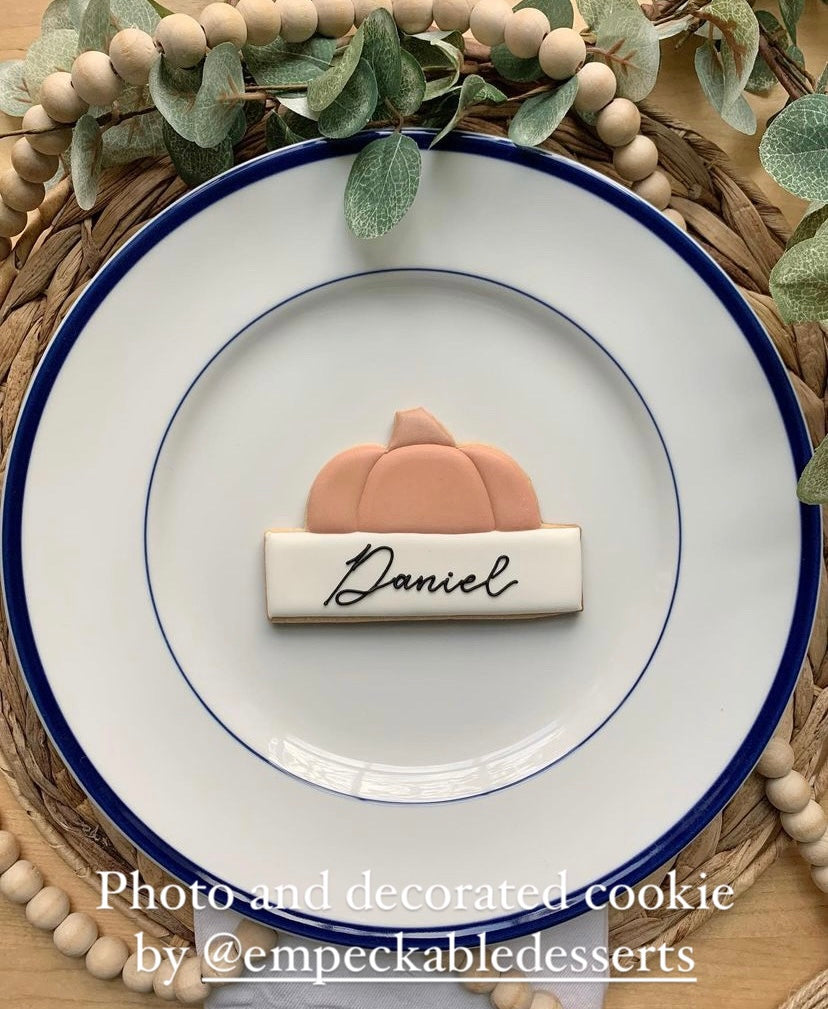 Pumpkin no. 5 with banner cookie cutter