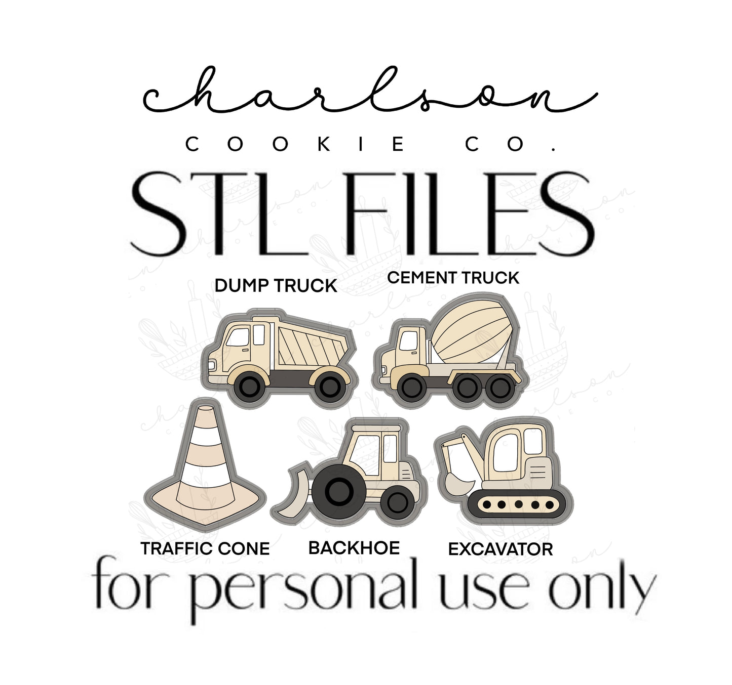 Construction vehicles STL files (digital files) / personal use only