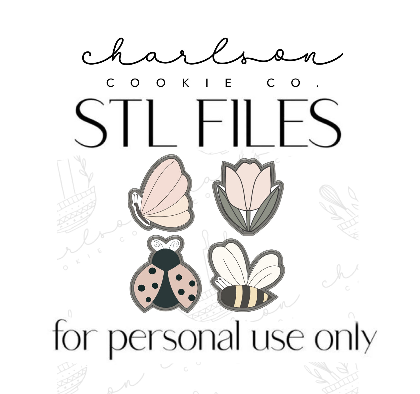 STL files / 4pc mini bug cutter set / digital files - personal use only