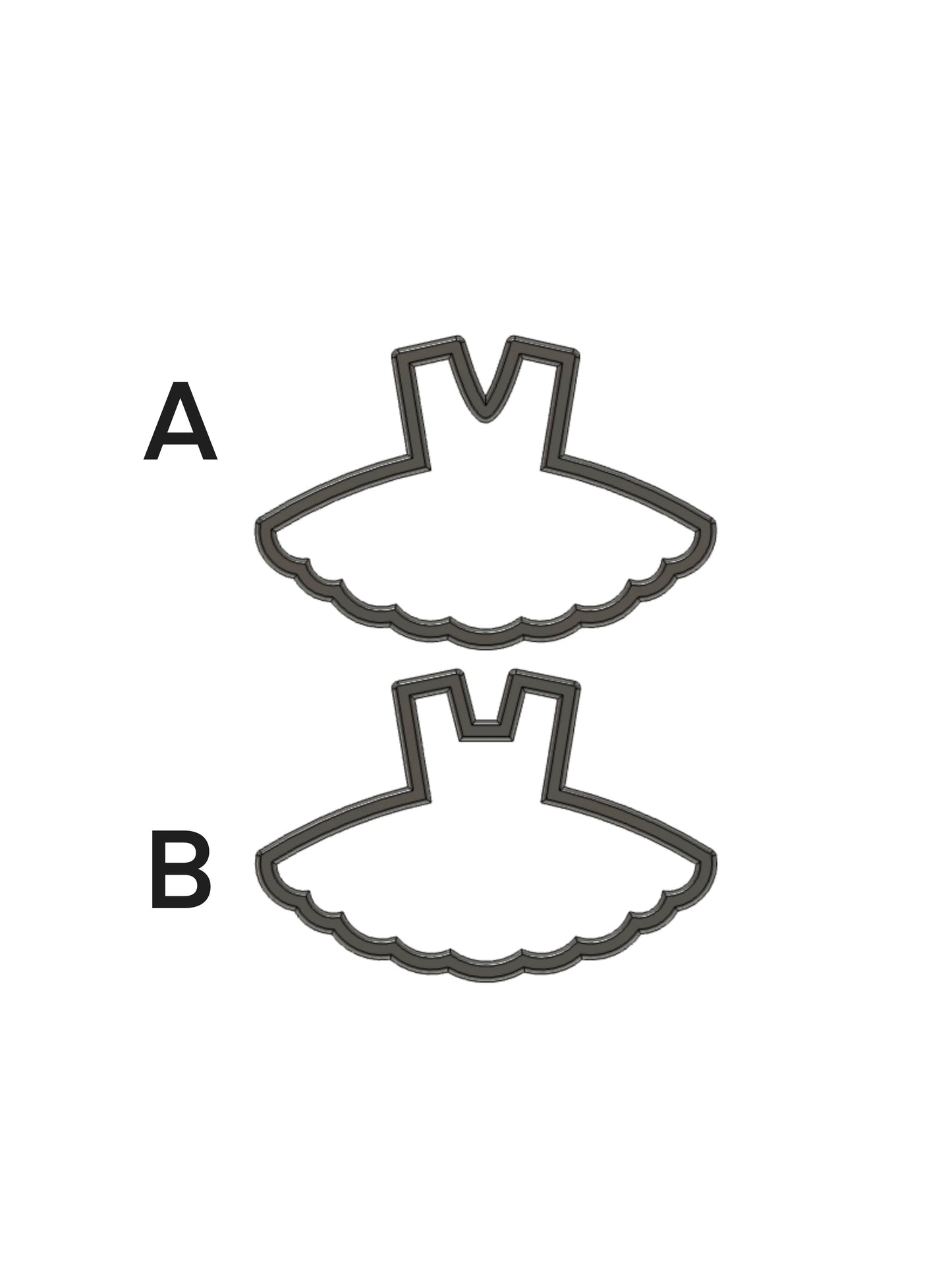 Tutu / ballerina dress cookie cutter