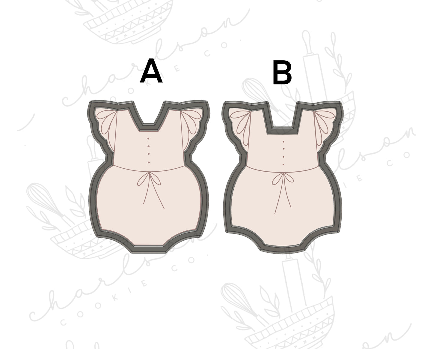 Baby ruffle no. 1 cookie cutter