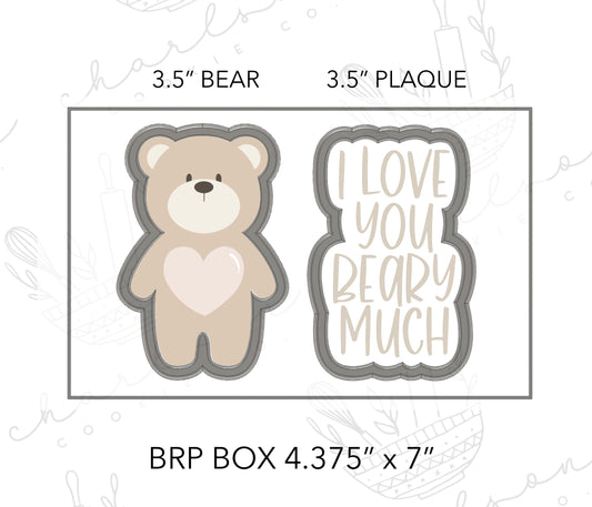 I love you beary much set B cookie cutters