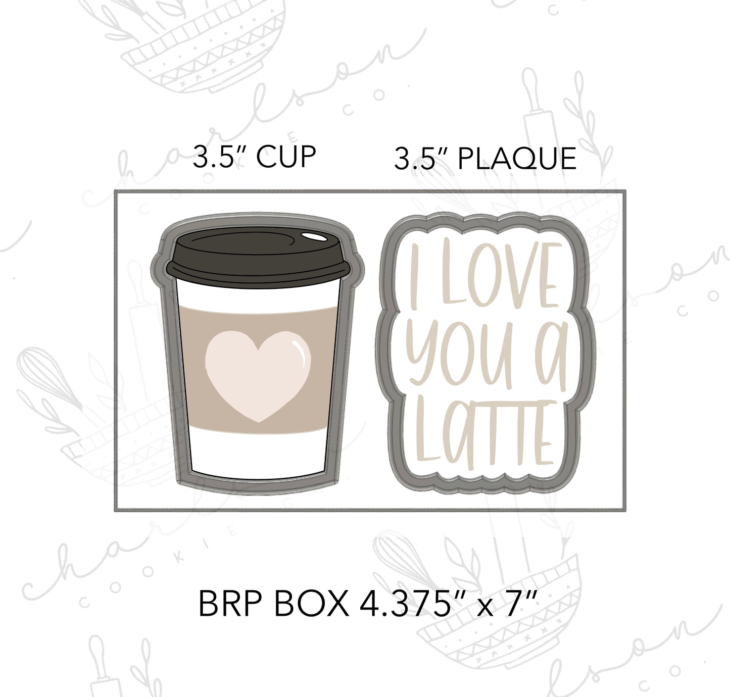 I love you a latte cookie cutters
