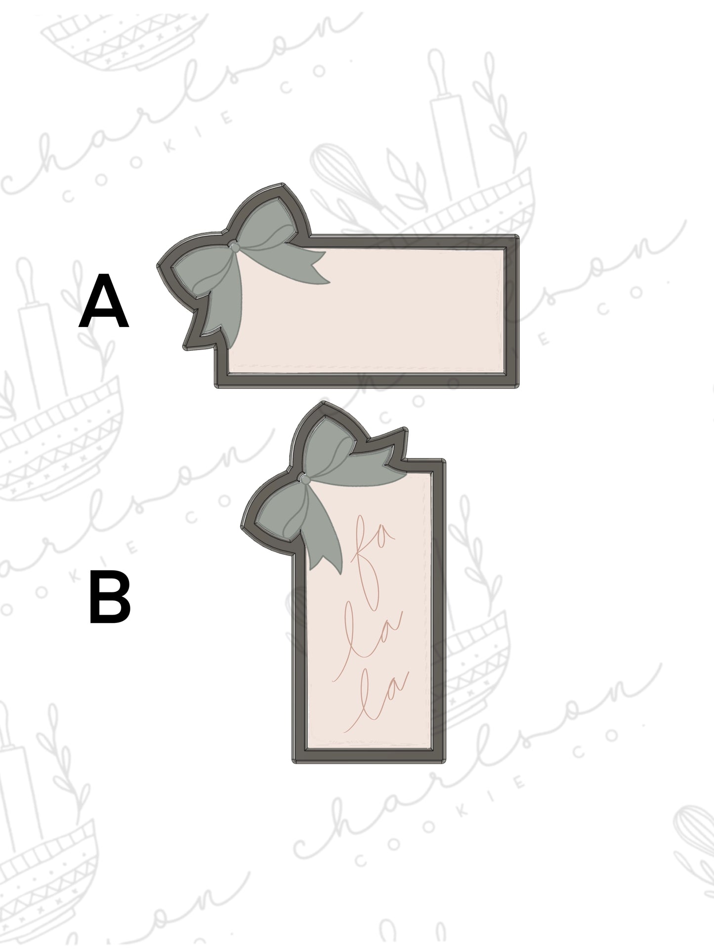 Rectangle with bow cookie cutter