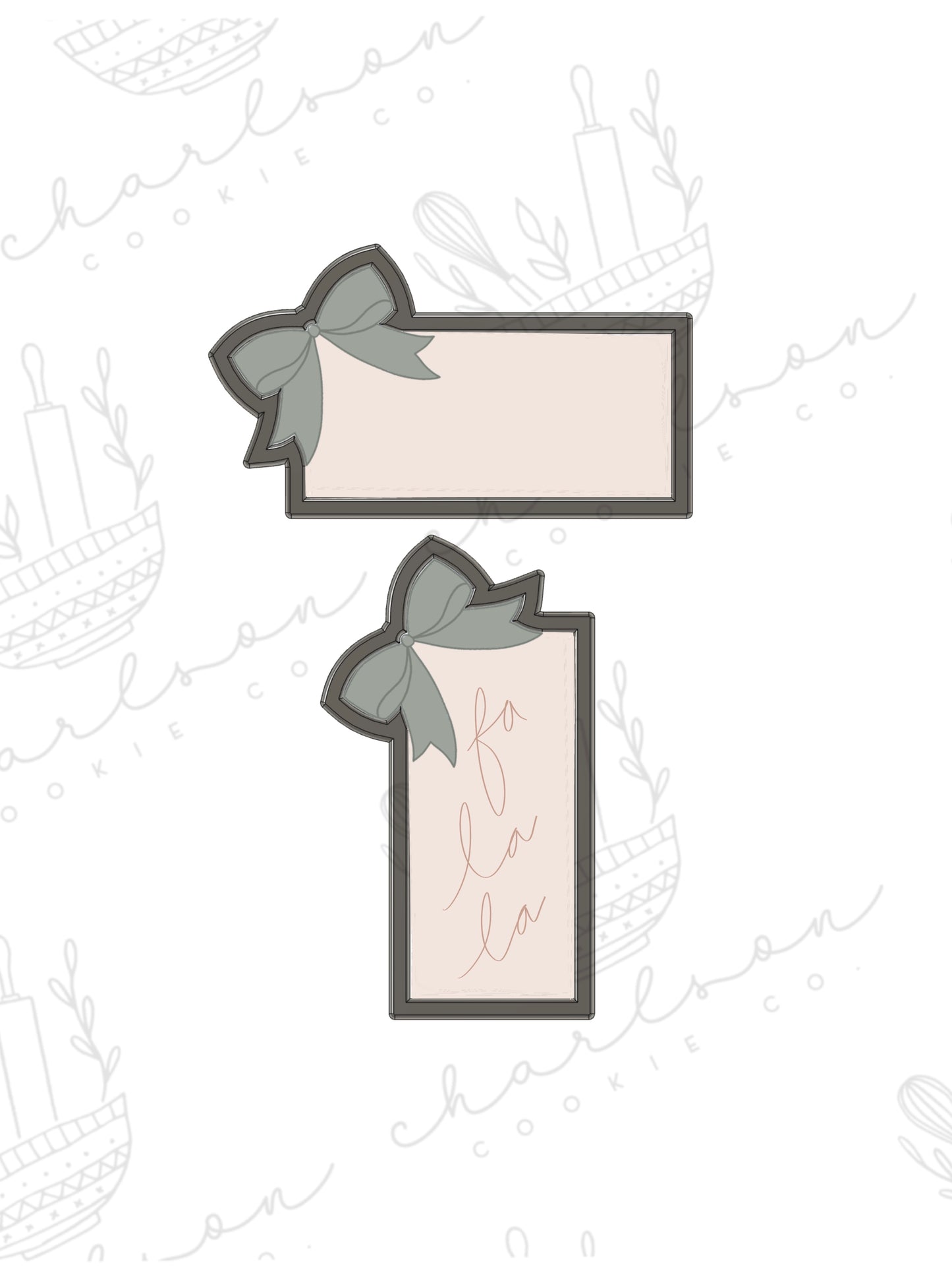 Rectangle with bow cookie cutter