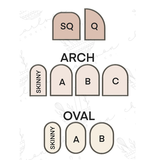 Modern arches and ovals cookie cutters