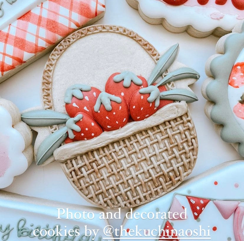 Basket with greenery cookie cutter