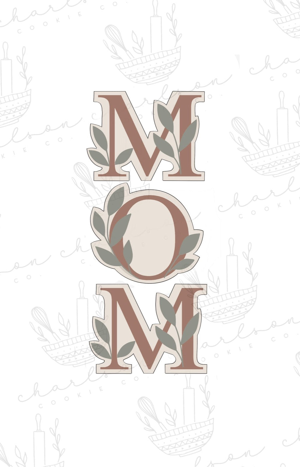 Floral mom lettering (M & O) cookie cutters