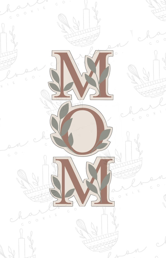Floral mom lettering (M & O) cookie cutters