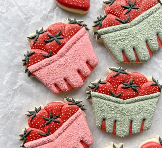 Berry basket cookie cutter (Linen & Gray)