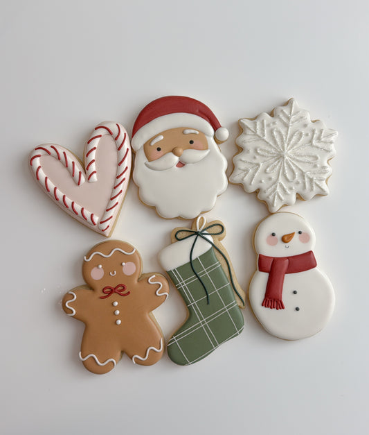 Christmas cookies - 1 dozen set (2 of each design) - (Christmas Presale 2025 - Local pickup ONLY)