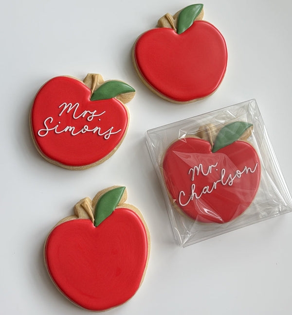 Large apple cookie - boxed (Back to school cookie presale 2025 ...