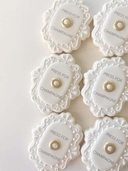 Press for champagne doorbell plaque cookie cutter