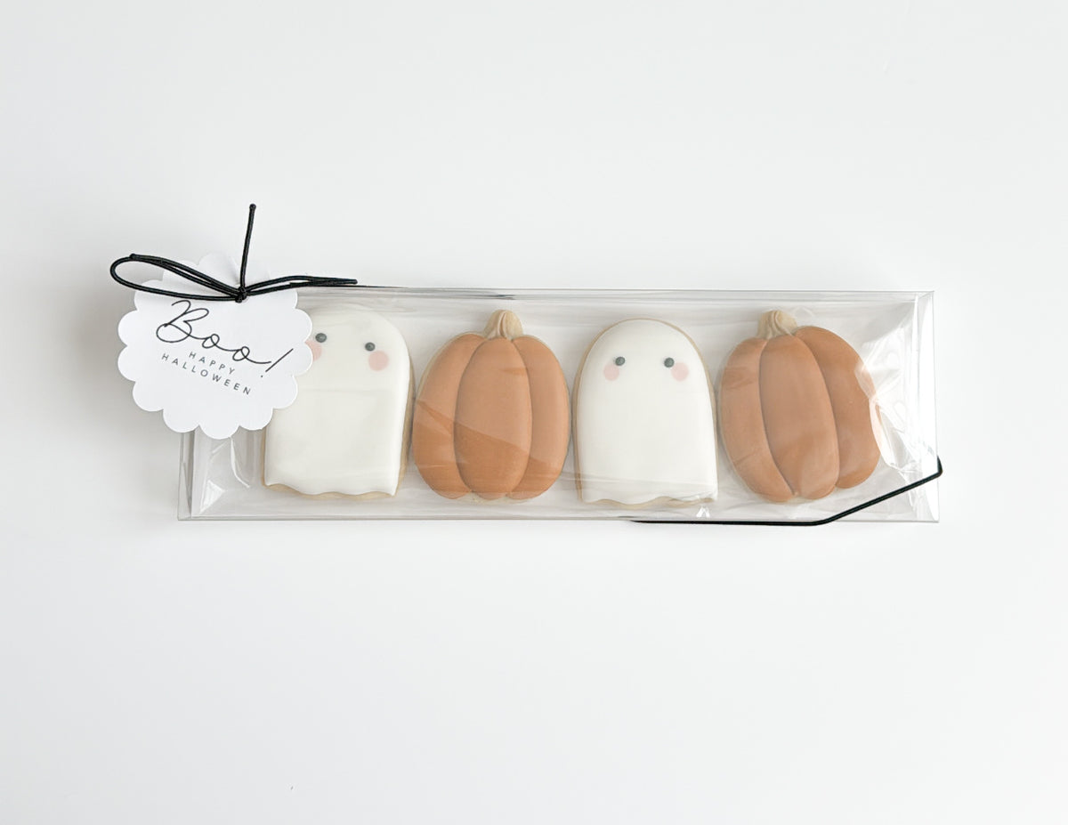 Ghost & Pumpkin - 4PC Mini Set (Halloween Cookie Presale 2026 - Local pickup ONLY)
