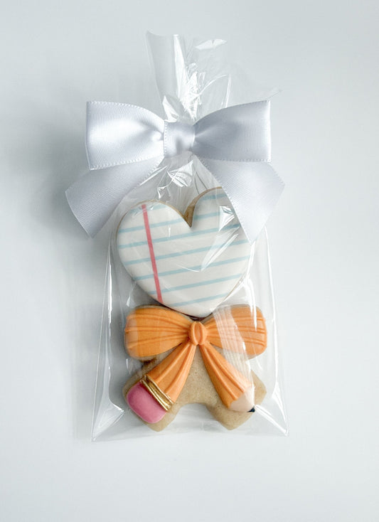 Pencil Bow - 2pc Mini Cookies (Back To School Cookie Presale 2026 - Local pickup ONLY)