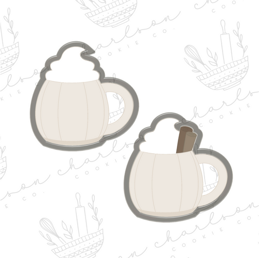 Pumpkin mug with cream cookie cutter (inbloomsweets)