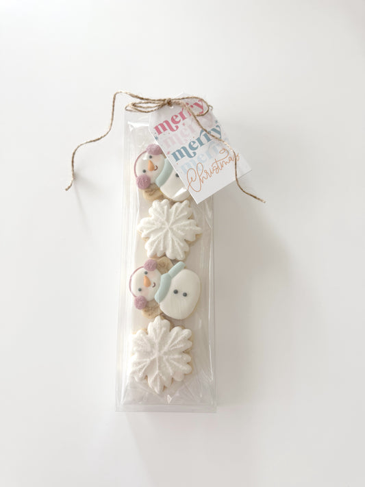 Snowman - 4pc mini cookies set (Christmas Presale 2025 - Local pickup ONLY)