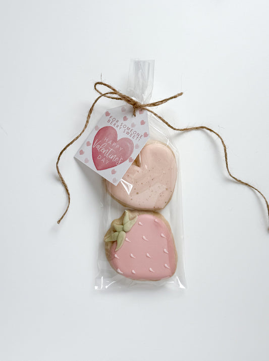 Heart & Strawberry - 2pc mini (Valentine's Day Cookie Presale 2025)