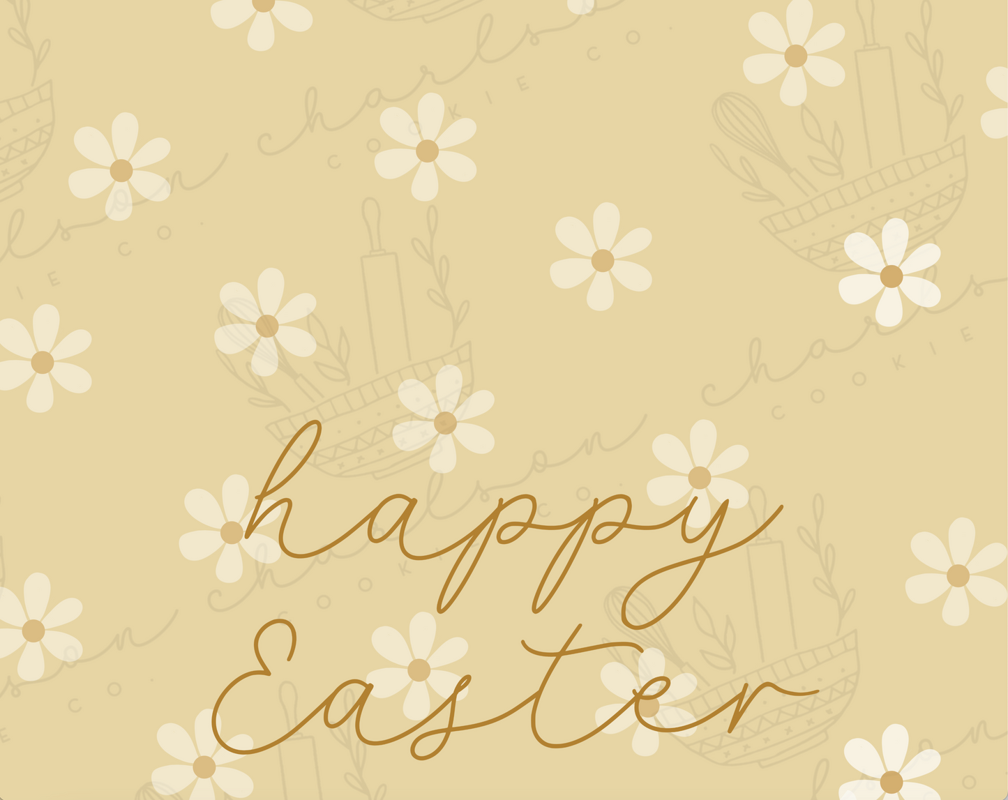 Happy Easter Daisy Print bag topper 4x4 and 5x4 Instant digital download