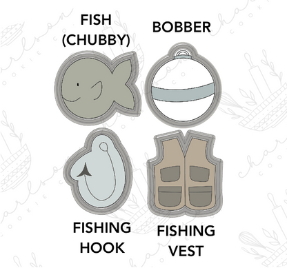 Fishing theme cookie cutters