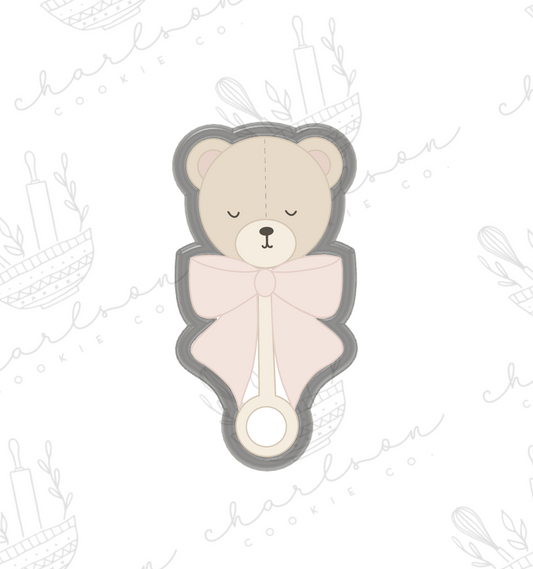 Teddy bear rattle cookie cutter