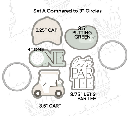 Golf theme cookie cutters set