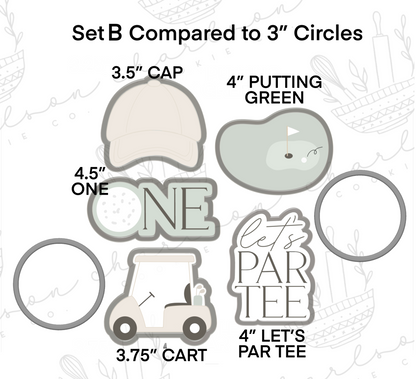 Golf theme cookie cutters set