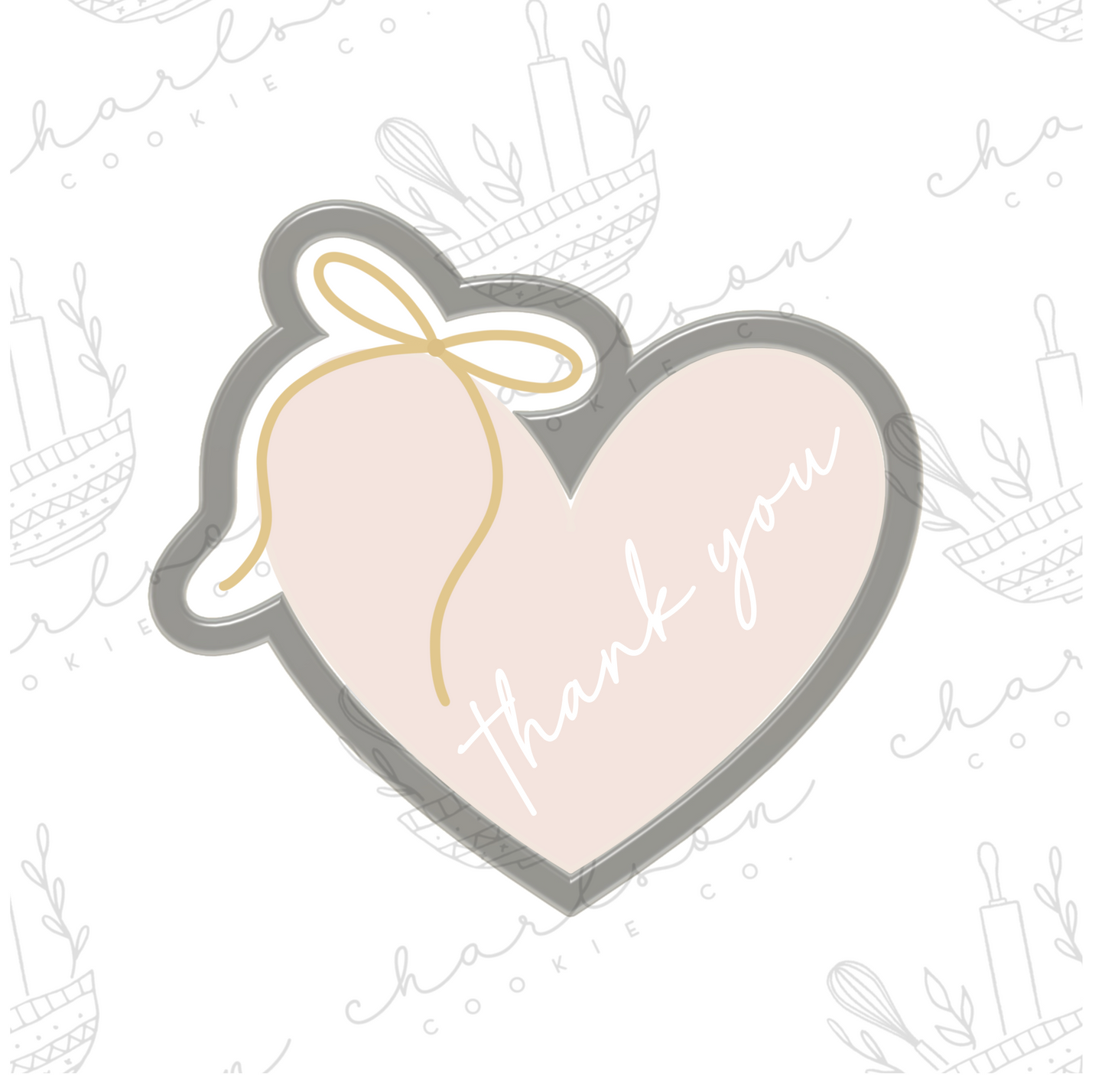 Heart with ribbonb bow cookie cutter