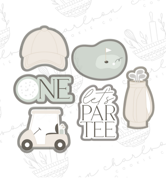 Golf theme cookie cutters set