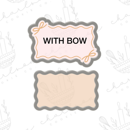 Wavy rectangle plaque (Skinny) cookie cutter