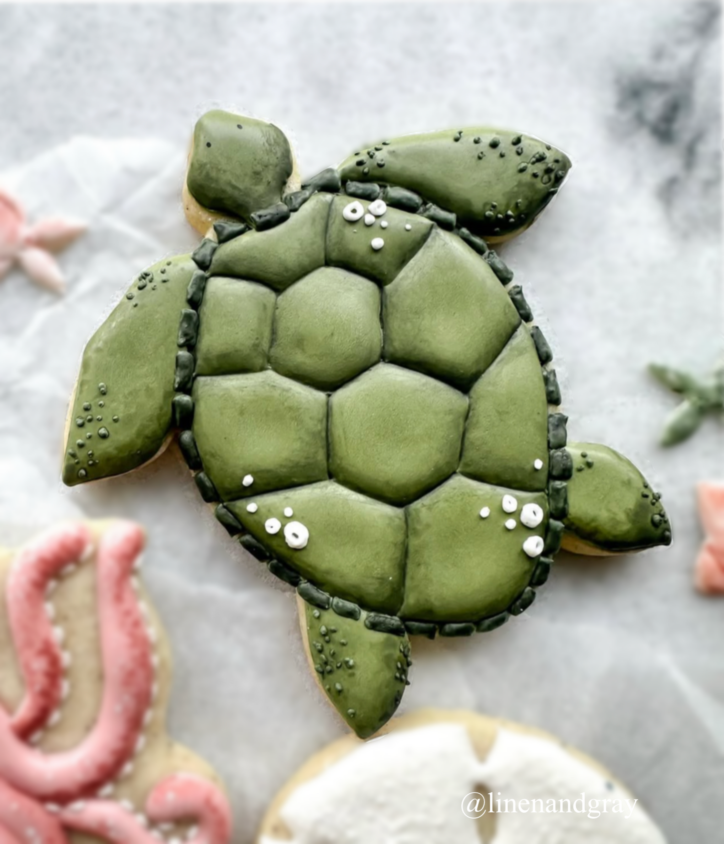 Sea turtle cookie cutter (Linen & Gray)