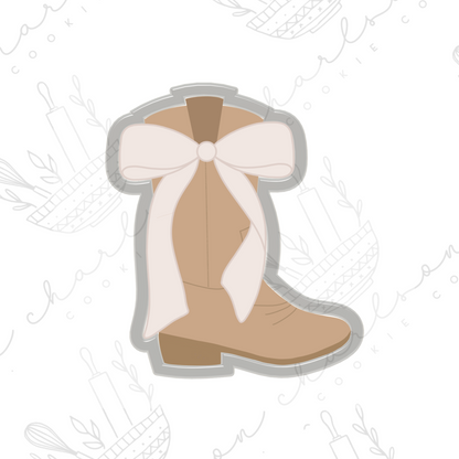 Boot with bow cookie cutter