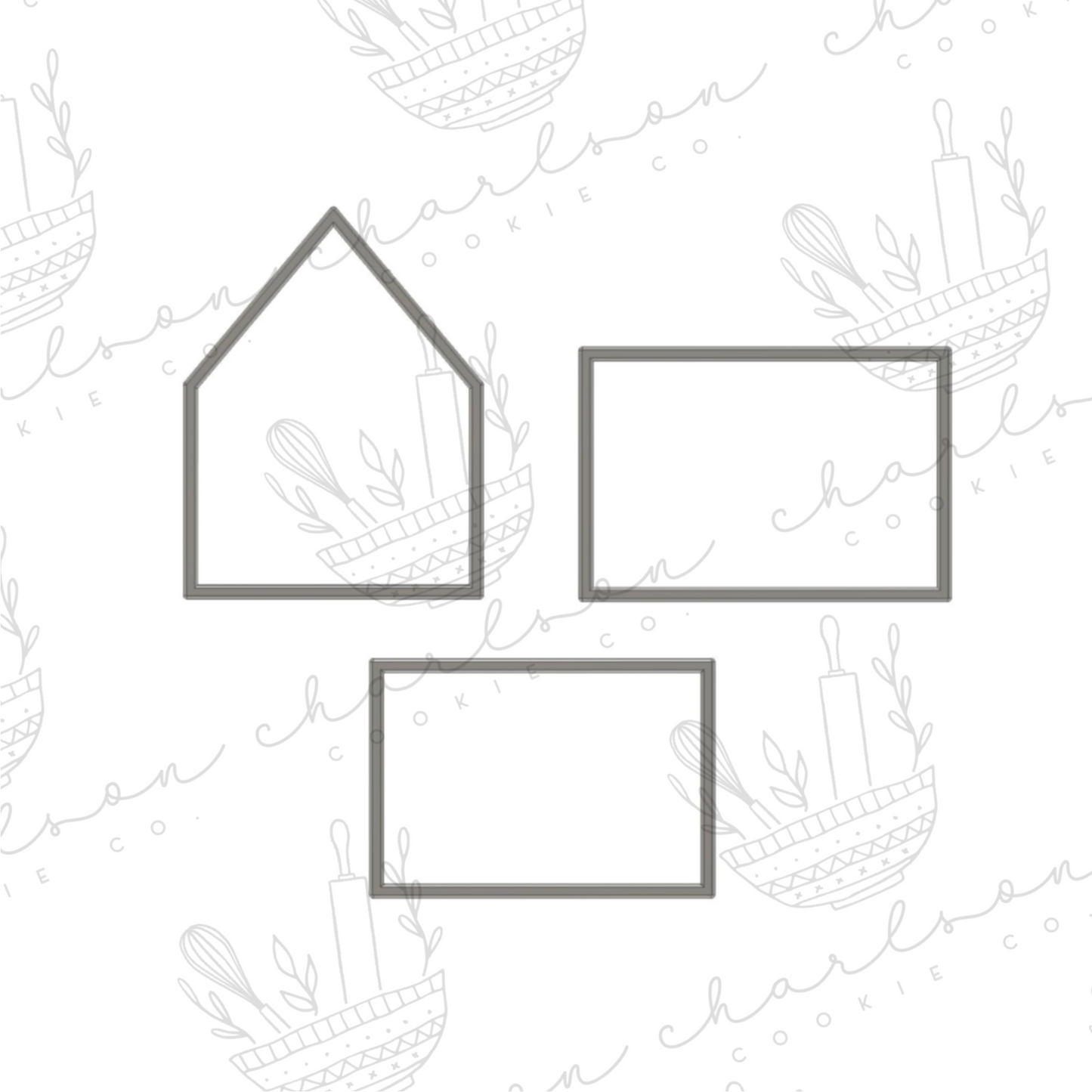 Gingerbread house (build your own) - basic roof 3pc cookie cutter set