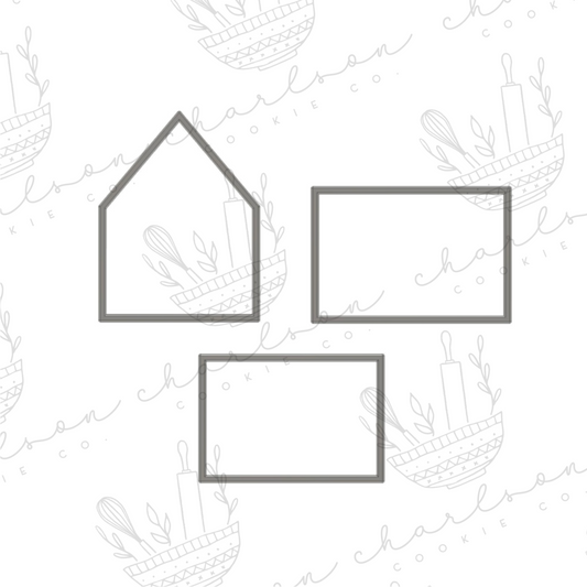 Gingerbread house (build your own) - basic roof 3pc cookie cutter set